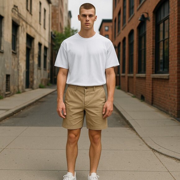 Joseph & Lyman Men's Khaki Shorts Size 36x8 Tan 100% Cotton Pockets - Picture 1 of 12
